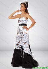 Dynamic Column Elegant Camo Prom Dresses with Hand Made Flower and Sashes