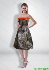 Popular Short Strapless Knee Length Elegant Camo Prom Dresses