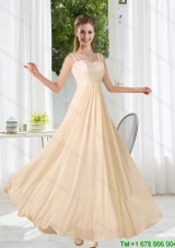 2015 Straps Empire Bowknot Lace Dama Dresses