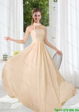 Perfect Halter Empire 2015 Classical Dama Dress with Lace