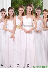 White Ruching Empire Perfect Dama Dresses for 2015 Summer