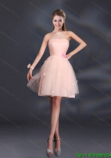 Elegant Tulle Appliques Mini Length 2015 Summer Dama Dresses with Halter