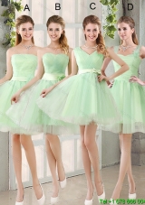 Perfect Ruching Organza A Line Mini Length Dama Dress with Lace Up