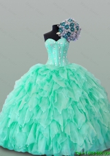 2015 Wonderful Sweetheart Quinceanera Dresses with Beading and Ruffles