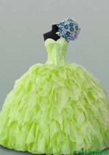 2015 Fashionable Sweetheart Beaded and Ruffles Dress for Quince