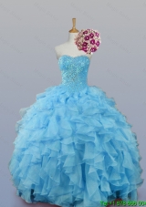 2015 Pretty Sweetheart Quinceanera Dresses with Ruffles