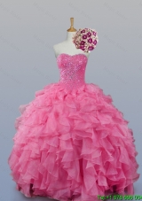 2015 Fashionable Sweetheart Quinceanera Dresses with Beading and Ruffles