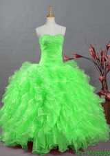 2015 New Style Quinceanera Dresses with Beading and Ruffles