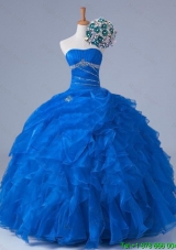 2015 Pretty Strapless Quinceanera Dresses with Beading and Ruffles