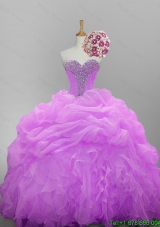 2015 Pretty Sweetheart Quinceanera Dresses with Beading and Ruffled Layers