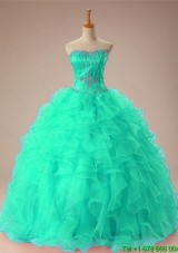 2015 Romantic Sweetheart Beaded Quinceanera Dresses with Ruffles