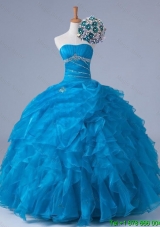 Beading and Ruffles Strapless Quinceanera Dresses for 2015