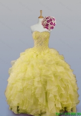 Popular Sweetheart Dress for Quince with Beading and Ruffles