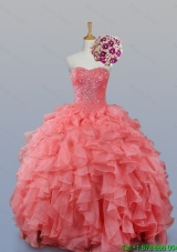 Beading and Ruffles Sweetheart Quinceanera Dresses for 2015