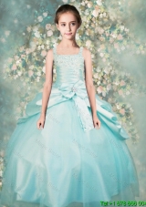 2016 Popular Straps Beaded Mini Quinceanera Dresses in Aqua Blue