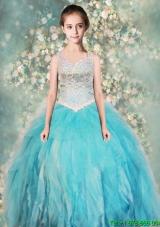 2016 Perfect Summer Straps Ball Gown Mini Quinceanera Dresses with Beading