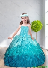 2016 Summer Simple Straps Mini Quinceanera Dresses with Beading and Ruffles