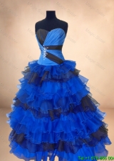 Elegant Beaded and Ruffled Layers Quinceanera Gowns in Multi Color