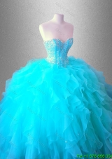 2015 Popular Sweetheart Quinceanera Dresses with Beading and Ruffles
