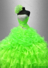 Best Selling Strapless Quinceanera Gowns in Spring Green