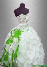 Discount Ball Gown Beaded Sweet 16 Gowns with Pick Ups