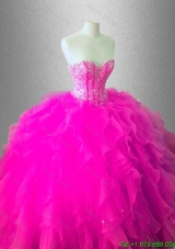 Fashionable Ball Gown Ruffles Sweet 16 Gowns with Beading