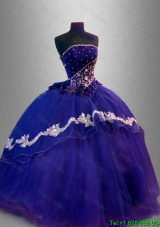 In Stock Strapless Quinceanera Dresses with Appliques and Beading