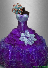 New Arrivals Sequined Purple Sweet 16 Gowns with Ruffles