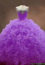 Exclusive Sweetheart Lilac Quinceanera Dresses with Beading and Ruffles