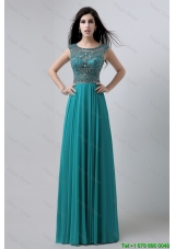 Sexy Bateau Floor Length Prom Dresses with Beading