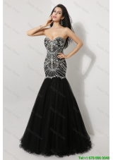 Sexy Mermaid Sweetheart Beaded Prom Dresses in Black