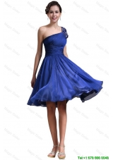 New Style One Shoulder Short Prom Dresses in Royal Blue