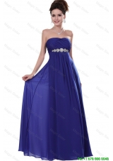 2016 Elegant Strapless Prom Dresses in Royal Blue