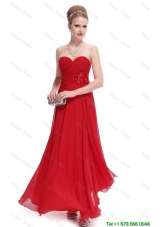 Gorgeous Sweetheart Ruched Red Prom Dresses with Appliques