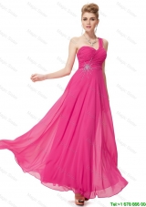 Modern Empire One Shoulder Prom Dresses with Beading