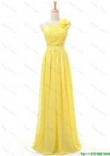 2016 Spring Affordable Empire One Shoulder Prom Dresses with Belt