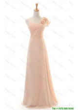 Clearence Empire Asymmetrical Prom Dresses with Hand Made Flowers