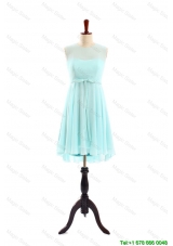 Clearence  New Scoop Short Apple Green Prom Dresses with Belt for 2016