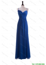 Clearence Empire Spaghetti Straps Ruching Prom Dresses with Hand Made Flowers