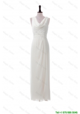 Clearence Empire V Neck Long Prom Dresses in White