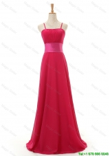 Designer Spaghetti Straps Long Red Prom Dress for 2016