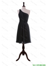 Discount One Shoulder Black Short Prom Dresses