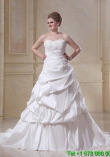 Plus Size A Line Strapless Appliques Wedding Dresses