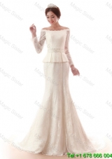 The Super Hot Court Train Lace White Wedding Dresses with Beading