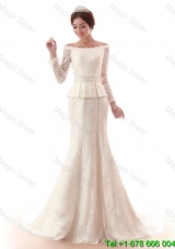 The Super Hot Court Train Lace White Wedding Dresses with Beading