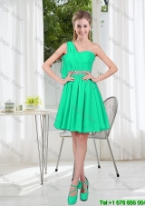 2015 Custom Made A Line One Shoulder BeadingBridesmaid Dresses