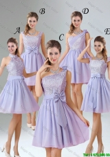 2016 Spring A Line Mini Length Bridesmaid Dresses in Lavender