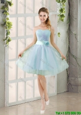 Custom Made A Line Strapless Bridesmaid Dresses with Ruching