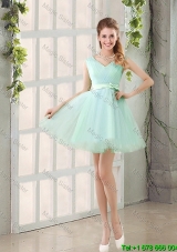 Gorgeous V Neck Strapless Bridesmaid Dresses with Bowknot