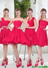 Romantic A Line Bowknot Bridesmaid Dresses in Chiffon